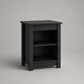 Table de chevet rectangulaire en MDF noir avec 2 niches ouvertes, 45 × 35 × 60 cm