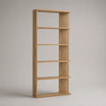Bibliothèque sur pied en bois à 6 niveaux, finition chêne naturel, 80 × 25 × 180 cm