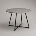 Table à manger ronde en MDF effet béton et métal noir, Ø 120 × H 75 cm